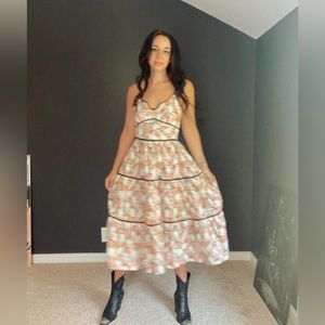1970s vintage Floral Midi Sundress Xs/small